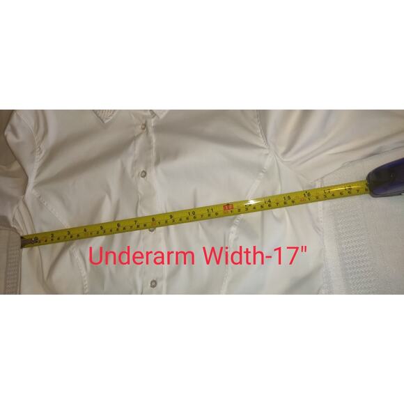 Per Se By Carlisle White Blouse Womens 6 Hi Low Crisp Stretch Asymmetrical - Picture 9 of 16